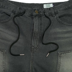 Work Loosefit Denim Short Pants Black