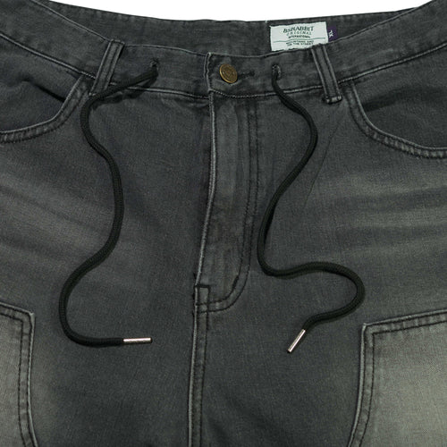 Work Loosefit Denim Short Pants Black