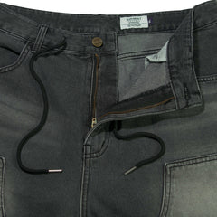 Work Loosefit Denim Short Pants Black
