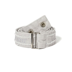 Raw Edge Snap Belt White