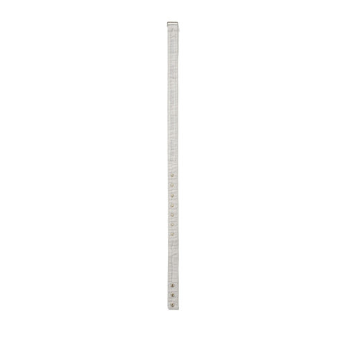 Raw Edge Snap Belt White