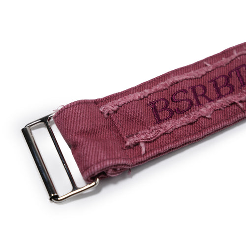 Raw Edge Snap Belt Plum