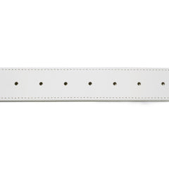Signature Rivet Leather Belt White