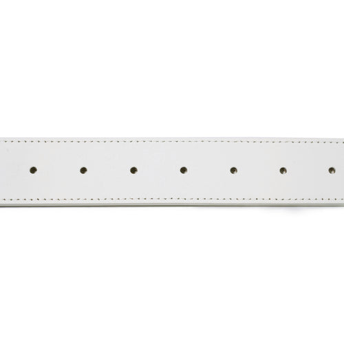 Signature Rivet Leather Belt White