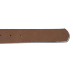 Signature Rivet Leather Belt White