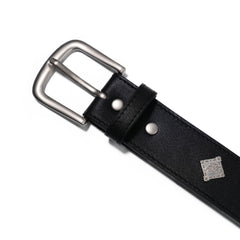 Signature Rivet Leather Belt Black