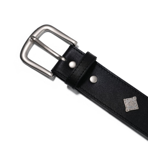 Signature Rivet Leather Belt Black