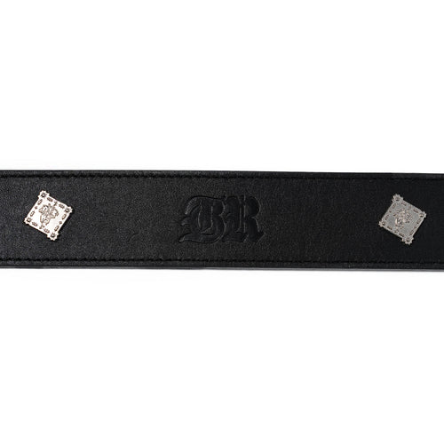 Signature Rivet Leather Belt Black