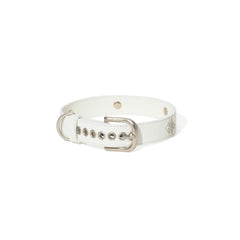 Signature Rivet Vegan Leather Dog Collar White