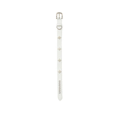 Signature Rivet Vegan Leather Dog Collar White
