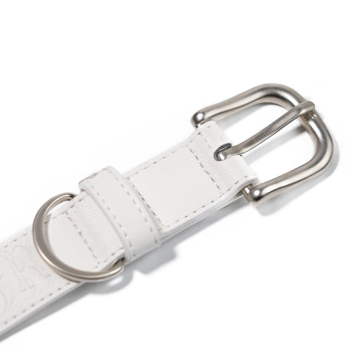 Signature Rivet Vegan Leather Dog Collar White