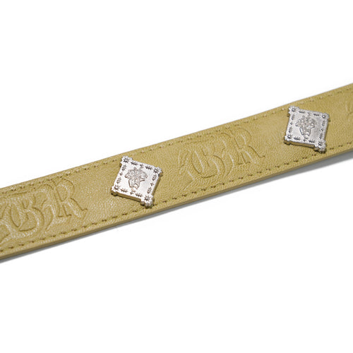 Signature Rivet Vegan Leather Dog Collar Olive
