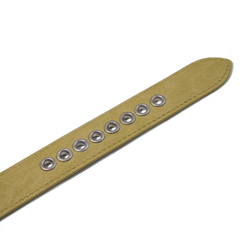 Signature Rivet Vegan Leather Dog Collar Olive