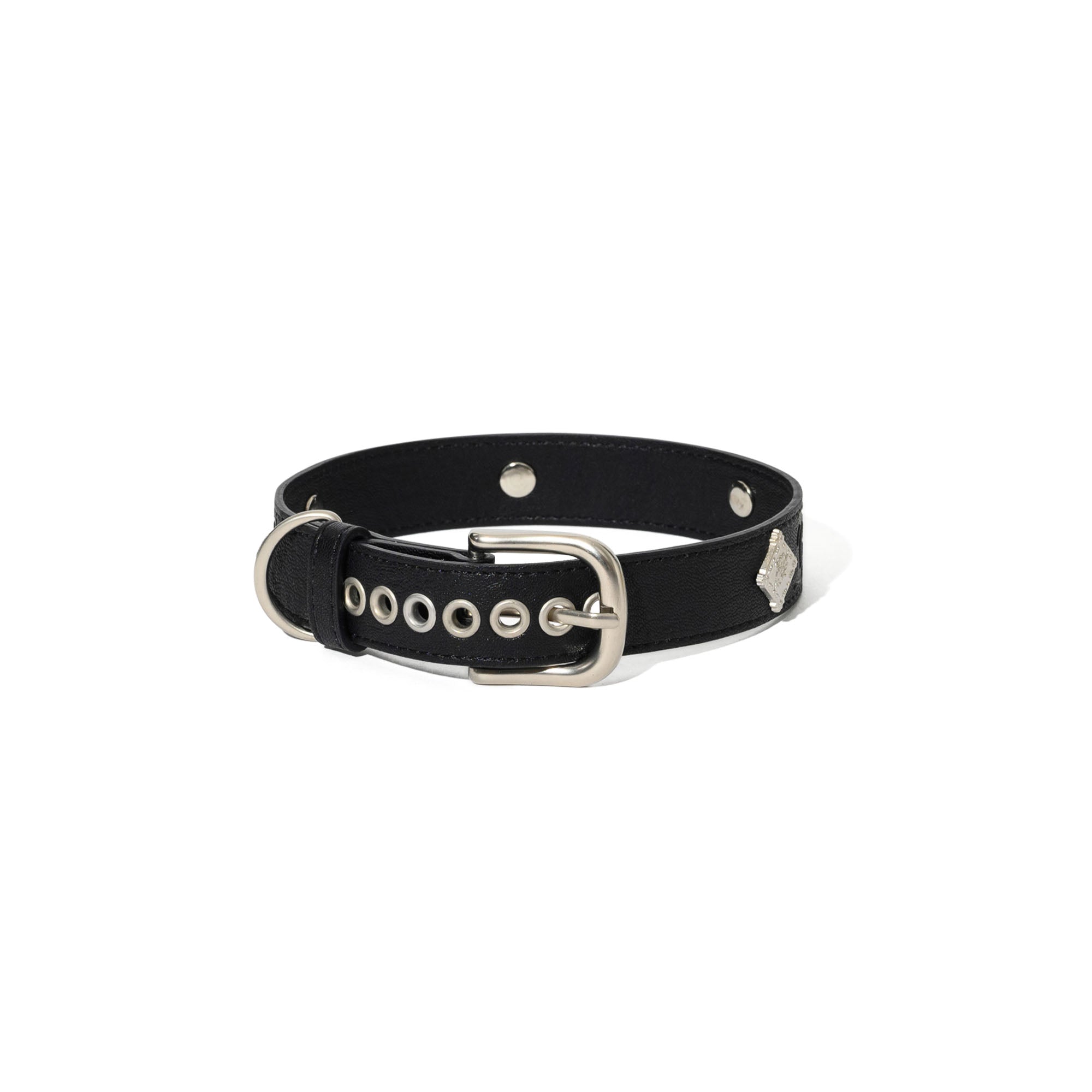 26SS Pawfect Pals Signature Rivet Vegan Leather Dog Collar Black