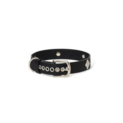 Signature Rivet Vegan Leather Dog Collar Black