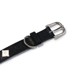 Signature Rivet Vegan Leather Dog Collar Black