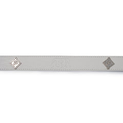 Signature Rivet Vegan Leather Dog Leash White