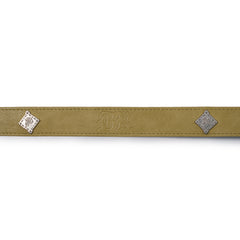 Signature Rivet Vegan Leather Dog Leash Olive