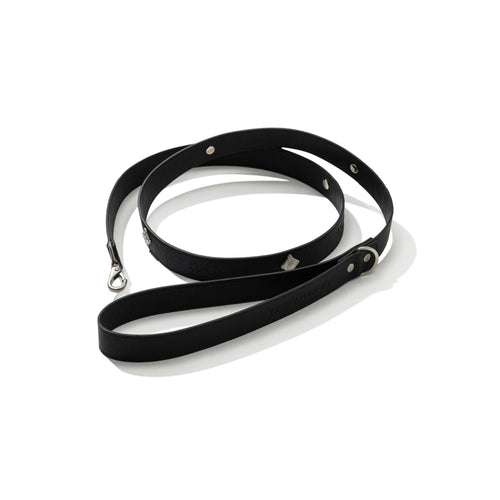 Signature Rivet Vegan Leather Dog Leash Black