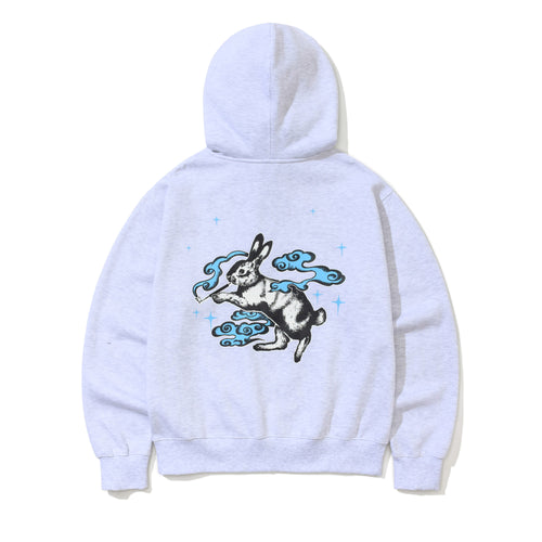 Smoking Rabbit Hoodie Heather Gray