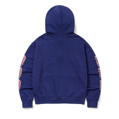 Symbol Printed Sleeve Hoodie Ash Purple
