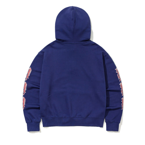 Symbol Printed Sleeve Hoodie Ash Purple