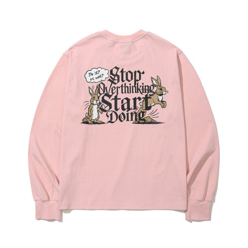 Stop Overthinking Back Print Long Sleeve Baby Pink