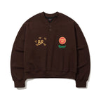 Br Snap Henry Neck Sweatshirt Brown