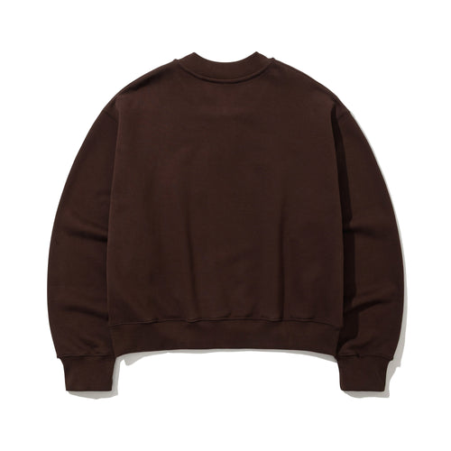 Br Snap Henry Neck Sweatshirt Brown