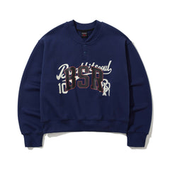 Bsr Classic Henry Neck Sweatshirt Deep Blue