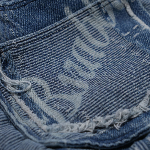 Patchwork Flap Denim Cross Bag Indigo