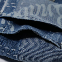 Patchwork Flap Denim Cross Bag Indigo