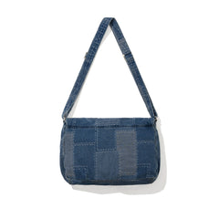 Patchwork Flap Denim Big Cross Bag Indigo