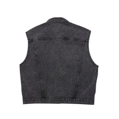 Big Cargo Loosefit Denim Vest Stone Black