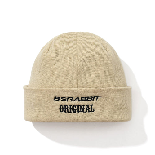 Br Double Sided Artwork Beanie Cream Beige