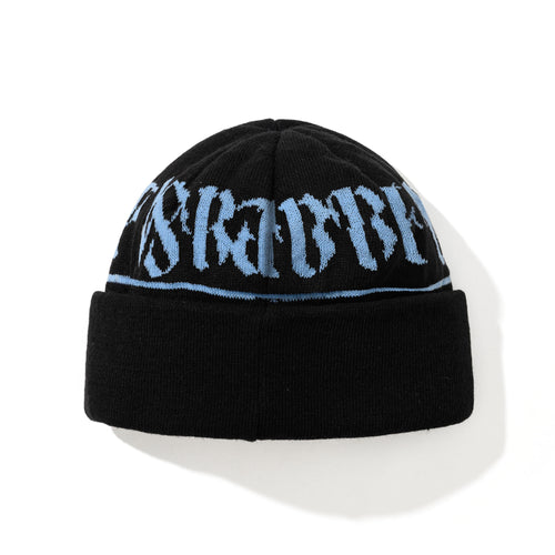 Logo Pattern Beanie Black