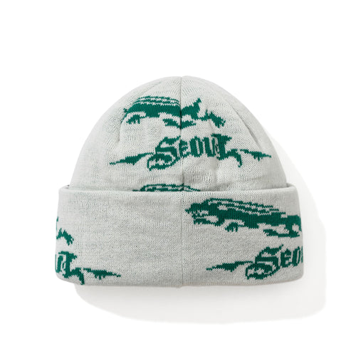 Rabbit Pattern Beanie Cream