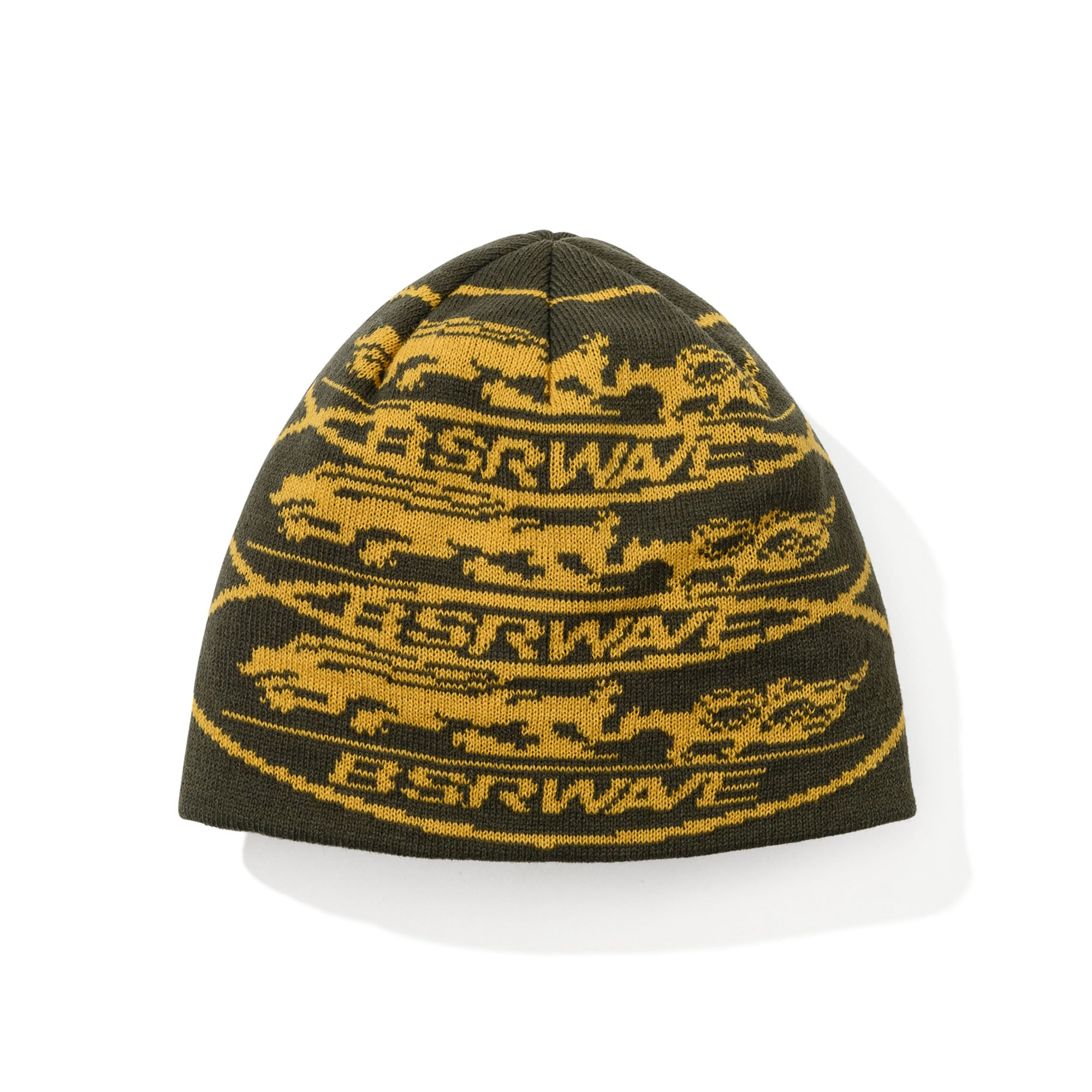 2526FW BSRABBIT Triple Bsrwave Logo Beanie Ash Khaki