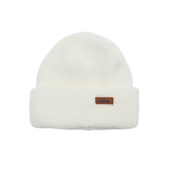 Leather Wappen Beanie White