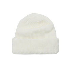 Leather Wappen Beanie White