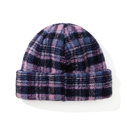Softly Wool Beanie Purple Check