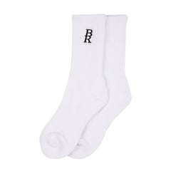 Br Emb Logo Socks White