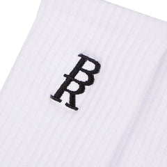 Br Emb Logo Socks White