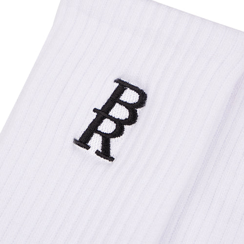Br Emb Logo Socks White