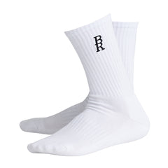 Br Emb Logo Socks White