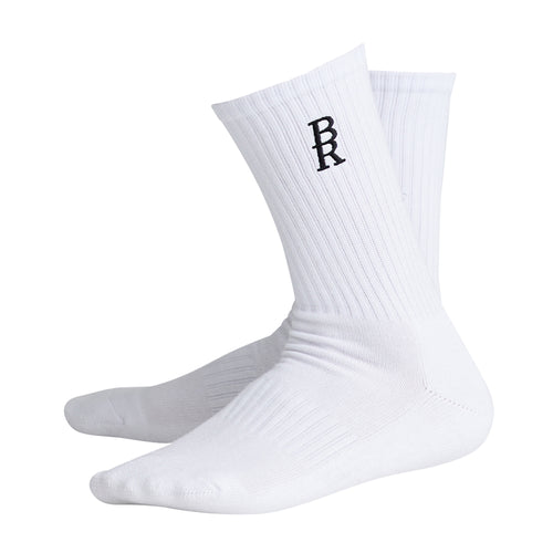 Br Emb Logo Socks White