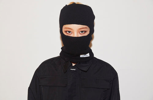 Open Face Mask Black
