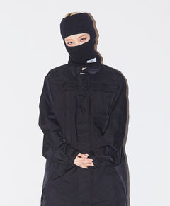 Open Face Mask Black