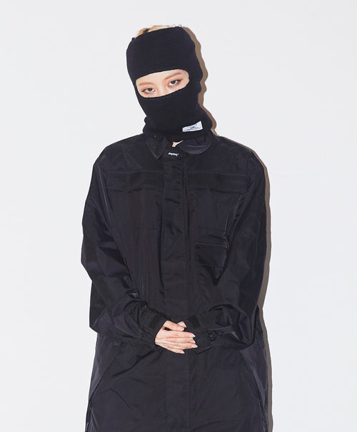 Open Face Mask Black