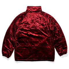 Dsxbr Bling Velvet Puffer Jacket Red
